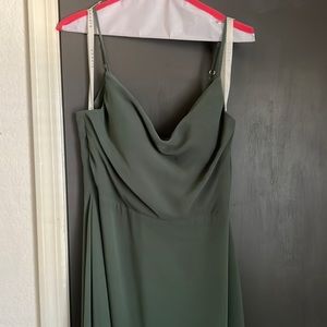 Size 8 Green Azazie bridesmaid dress. Worn once. Dry cleaned.